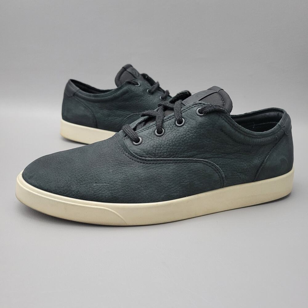 ECCO Men Street Lite Sneakers Shoes Black Suede Size 45 US 11-11.5 Lace Up